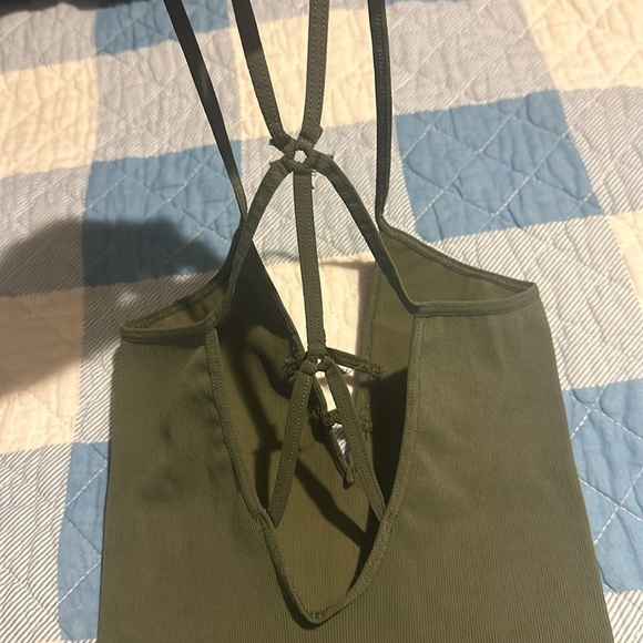 Free People fp movement dance all night one piece bodysuit green olive NWOT - Picture 8 of 10